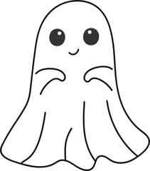 Groovy Ghost Halloween, outline style