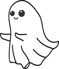 Groovy Ghost Halloween, outline style