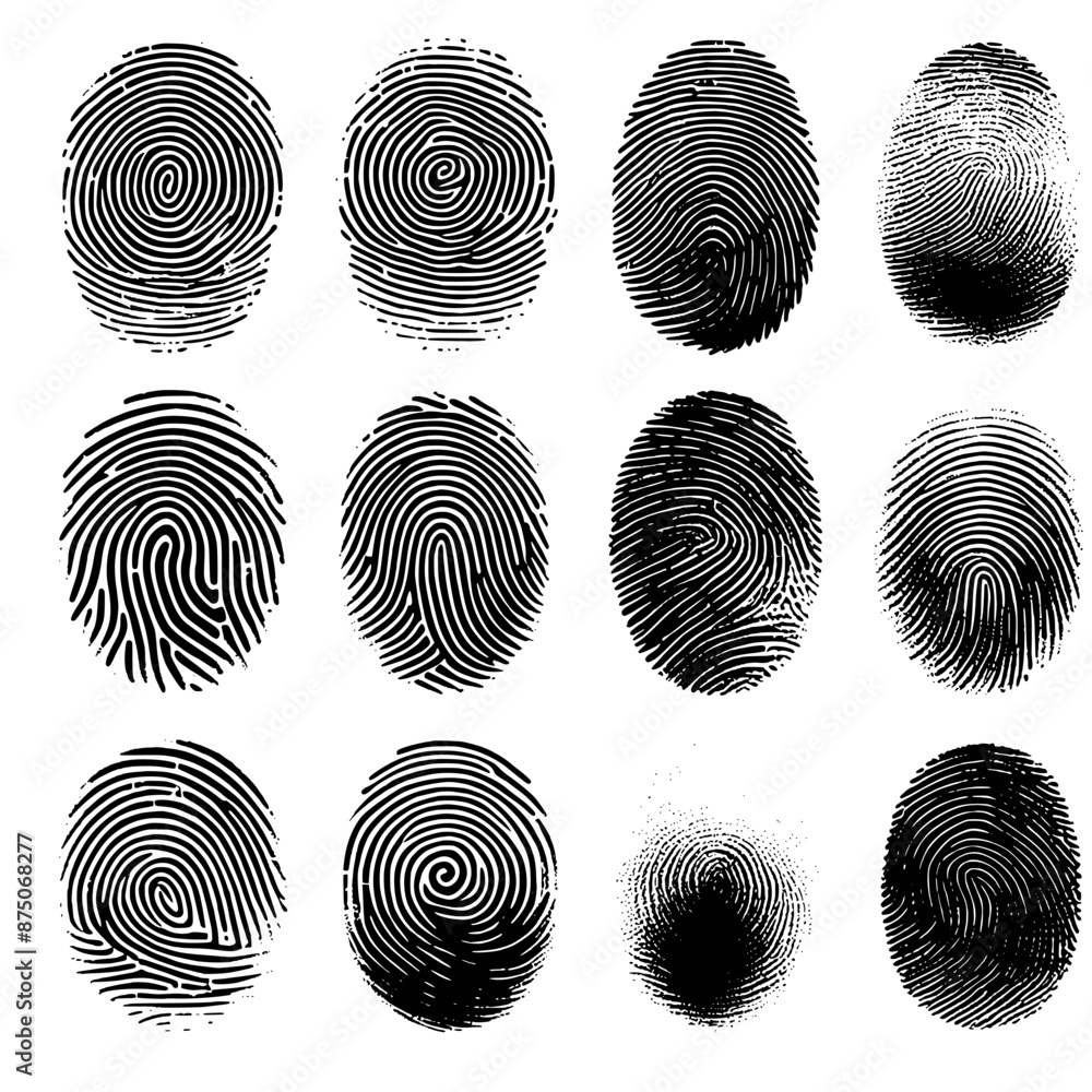 Aufkleber fingerprint set vector isolated