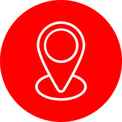 Placeholder Vector Line White Circle Red