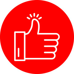 Like Vector Line White Circle Red