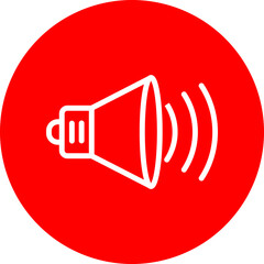 Speaker Vector Line White Circle Red