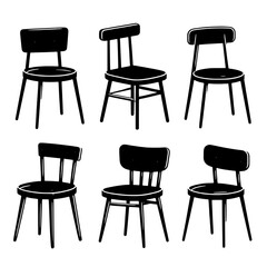 chair vector set vector isolated