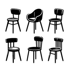 chair vector set vector isolated