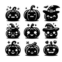 Obraz premium set of halloween pumpkins