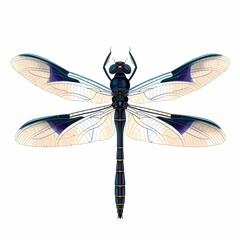 Dragonfly top view vector isolated animal
