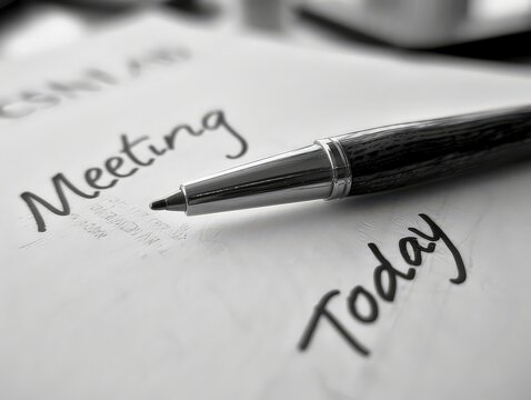 simple and clear "Meeting Today" sign on paper with essential details, used in office or community settings to notify attendees.