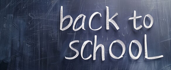 A blackboard with the words "back to school" written on it against a white background,