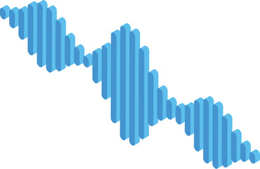 Blue sound wave forming an abstract design representing the concept of audio