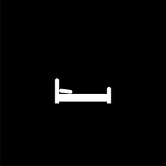 Bed icon design isolated on black background