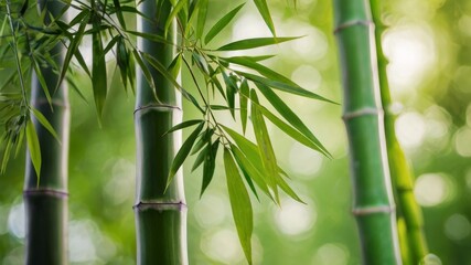 Naklejka premium Bamboo tree in the bamboo forest