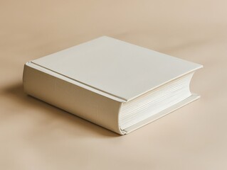 closed book with a blank cover, ideal for mockups of book titles, authors, and cover designs.