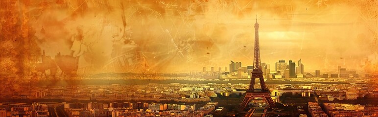 Obraz premium photo collage with an ancient city. Paper texture. AI generated illustration