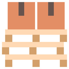 Pallet multi color icon, use for delivery, shipping, logistics, and industry theme. use for modern concept, UI or UX kit, web and app development