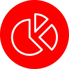 Pie Chart Vector Line White Circle Red
