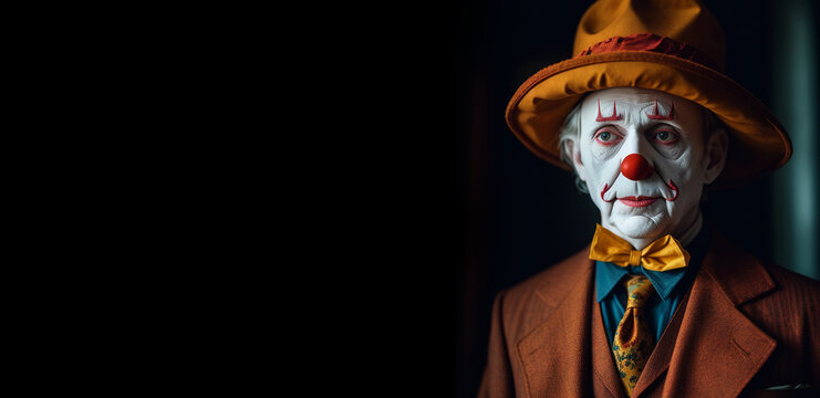 Portrait of a beautiful clown boy.