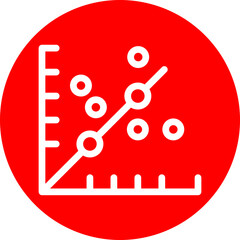 Scatter Graph Vector Line White Circle Red