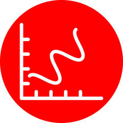 Obraz premium Wave Chart Vector Line White Circle Red
