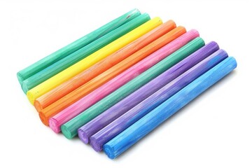 Fototapeta premium Colorful modeling clay sticks in a variety of vibrant shades arranged in a neat row. Perfect for art and craft projects.