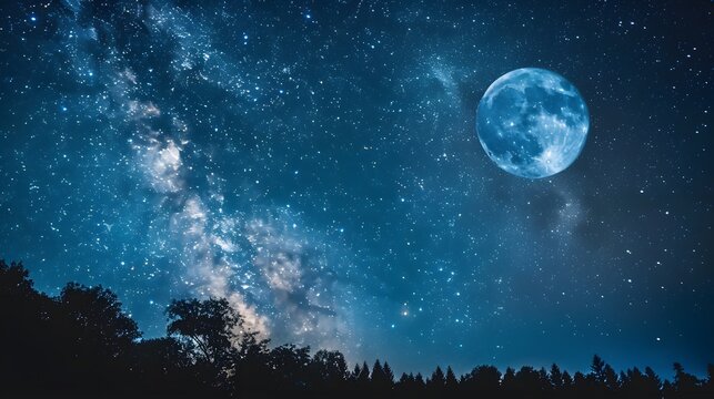 blue moon background concept