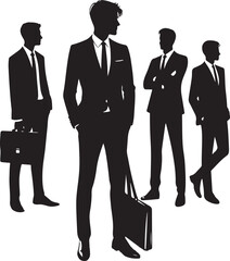 Business man standing with hands in his pockets  silhouette