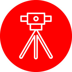 Surveyor's Equipment Vector Line White Circle Red