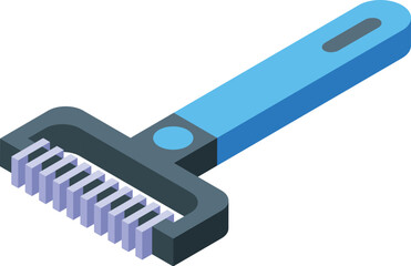 Dog brush with blue handle is a useful grooming tool for removing loose hair from your furry friend