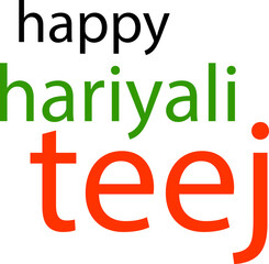 Happy Teej Festival Calligraphy Font Image