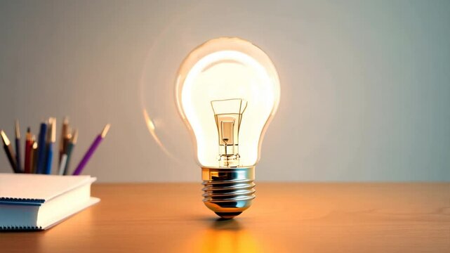 New idea concept, light bulb, light bulb off then on, inspiration, creativity