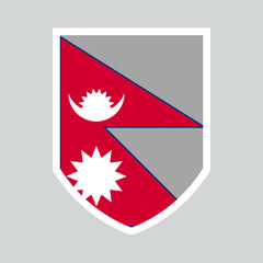 Nepal Flag Shield Shape Frame