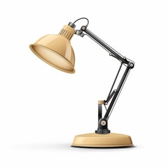A classic, adjustable desk lamp with a cream-colored shade and black metal arm.  Perfect for studying, working, or reading.