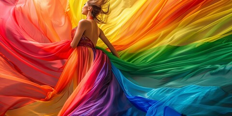 woman in colorful dress