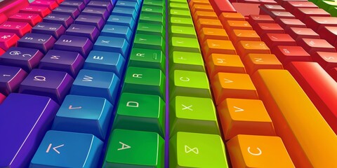 colorful keyboard, rainbow