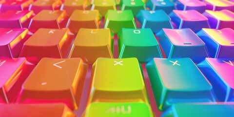 colorful keyboard, rainbow