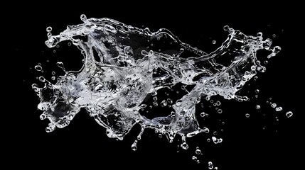 Obraz premium Abstract Water Splash Element Design on Black Background, Vector Illustration for Graphic Design and Web Banners