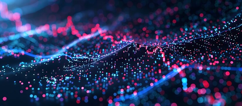 High-resolution scatter plot showing a clear positive relationship between stock prices and trading volume, with tightly clustered data points forming an upward trend.