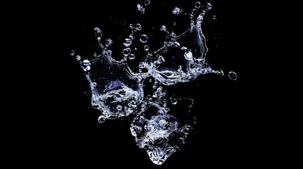Abstract Water Splash Element Design on Black Background, Vector Illustration for Graphic Design and Web Banners