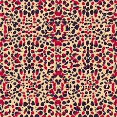 Irregularly-Shaped Spots Arranged in a Stylized Leopard Print Pattern