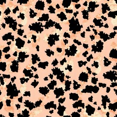 Whimsical Pink and Black Animal Print Inspired Seamless Pattern