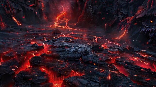 This is a 3D illustration of Pele's Hair Lava, Basalt Glass, Volcanic Glass. AI generated illustration