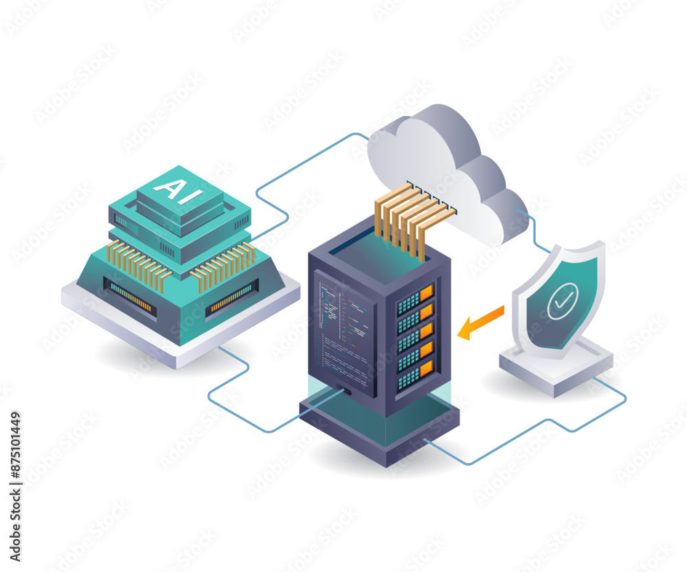 Poster System for analyzing cloud server data security using artificial intelligence