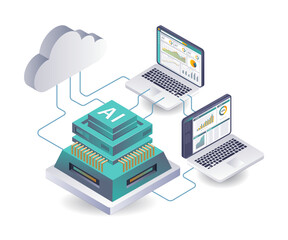 System for artificial intelligence data analysis on cloud servers