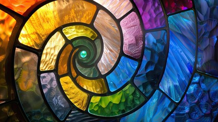 Fototapeta premium A colorful spiral made of stained glass