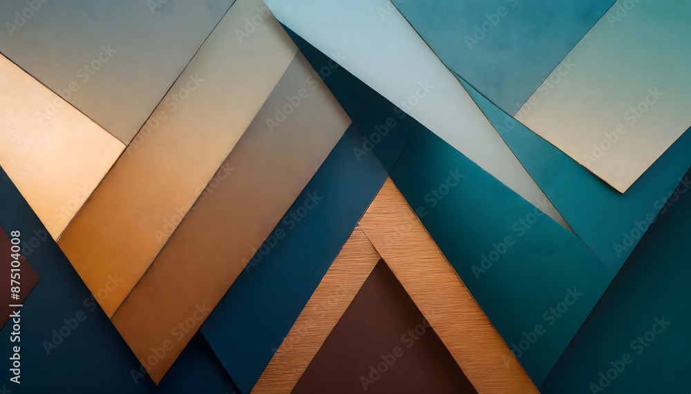 Poster triangles and rectangle shapes layered background. generative ai.