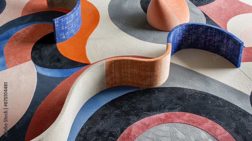 Poster playful patterns creating a sense of movement ai generated illustration