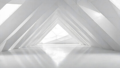 Obraz premium white 3d interior with polygonal background. Generative AI.