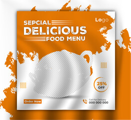 Editable Layout design and vector illustration for marketing on social media. Food Social media templates for promotions. food banner social media post template ads and free vector. 