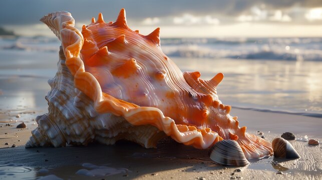 Spiky Concor Shell Imágenes de Queen Conch: descubre bancos de fotos, ilustraciones ...