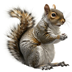 Obraz premium Eastern gray squirrel on transparent background