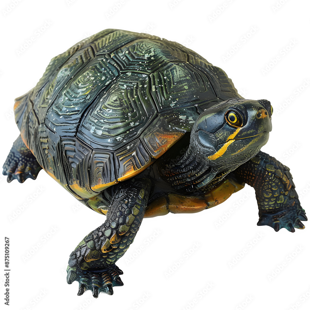 Poster Isolated turtle on transparent background